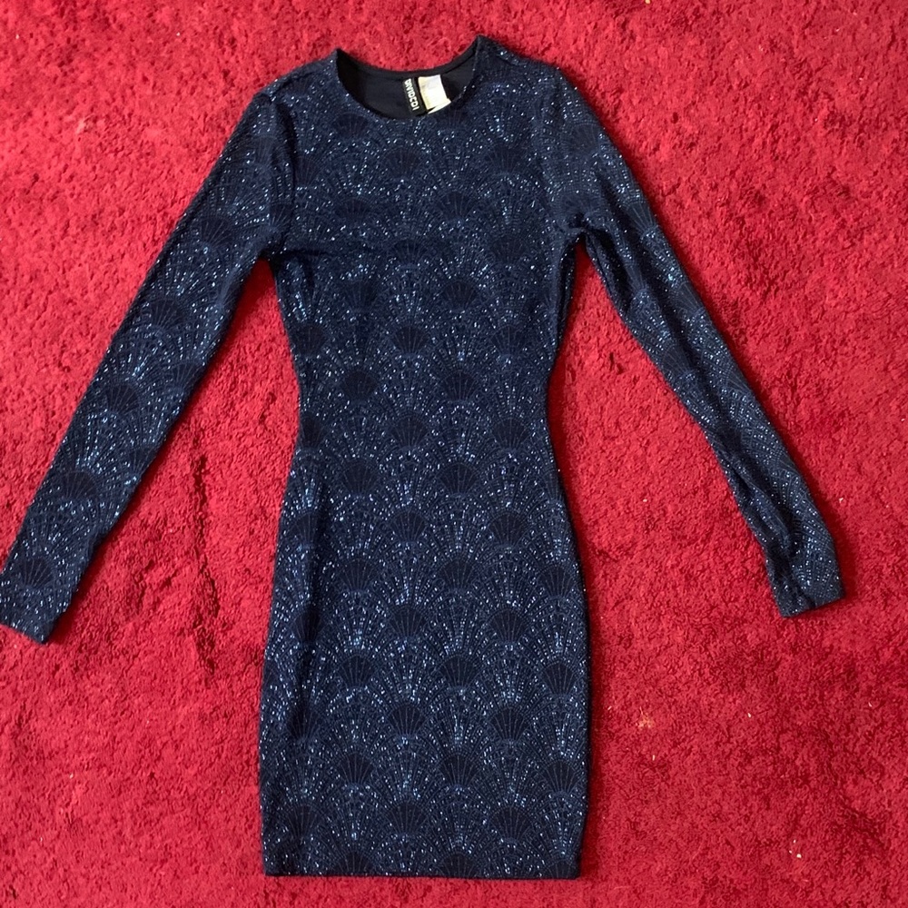 NWOT |  Blue Glitter Jersey Dress